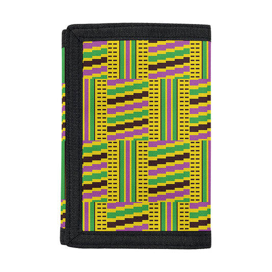 Ghana Kente Pattern Print Trifold Wallet