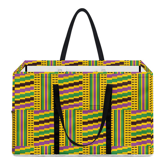 Ghana Kente Pattern Print Utility Tote Bag