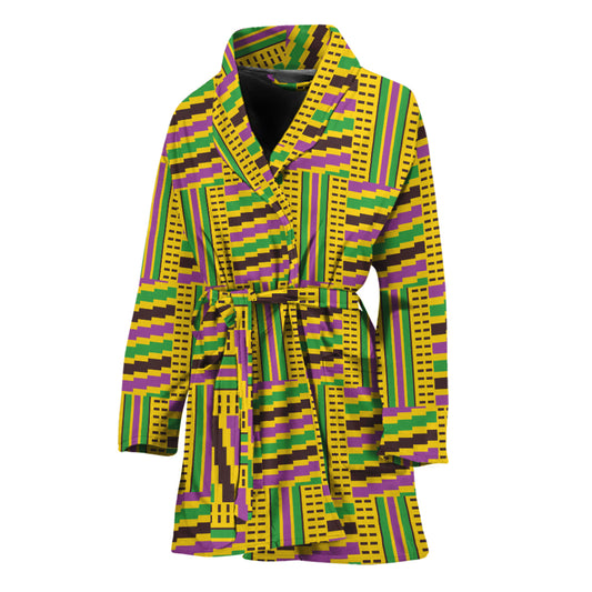 Ghana Kente Pattern Print Women's Bathrobe