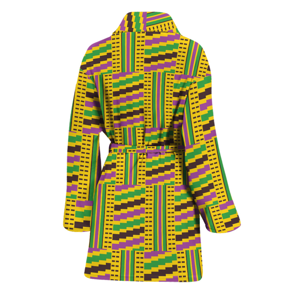 Ghana Kente Pattern Print Women's Bathrobe