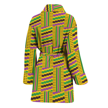 Ghana Kente Pattern Print Women's Bathrobe
