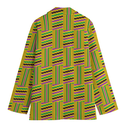 Ghana Kente Pattern Print Women's Blazer