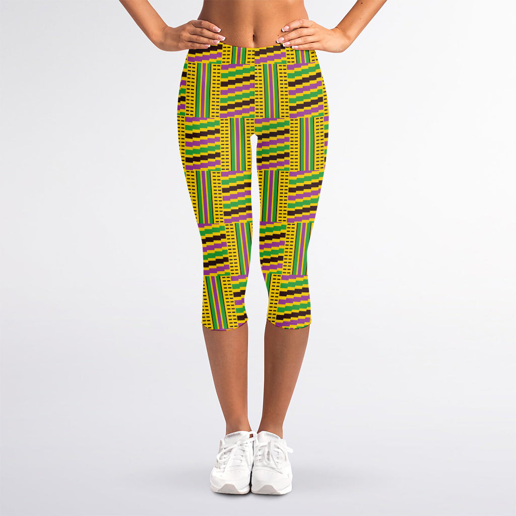 Ghana Kente Pattern Print Women's Capri Leggings