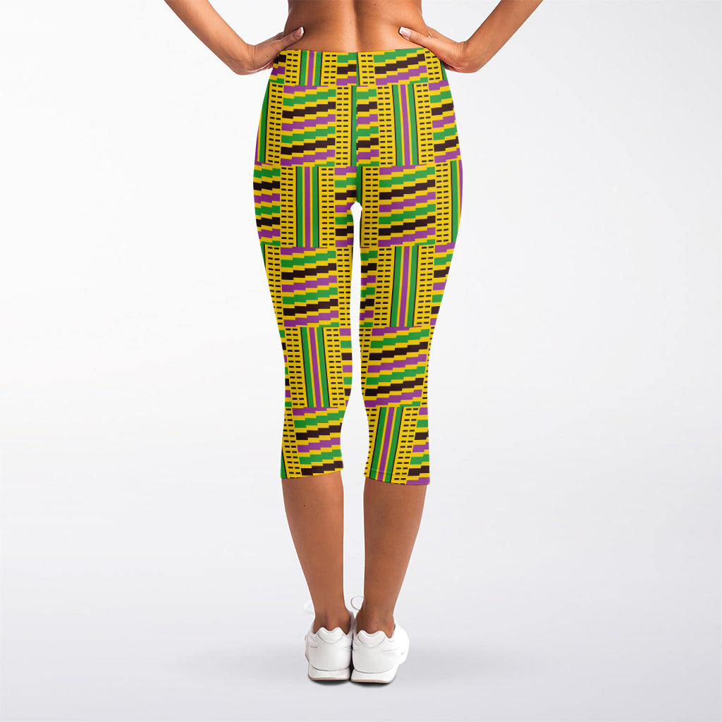 Ghana Kente Pattern Print Women's Capri Leggings
