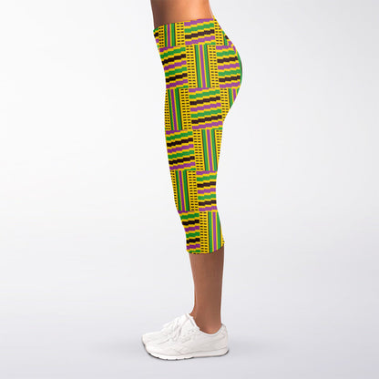 Ghana Kente Pattern Print Women's Capri Leggings