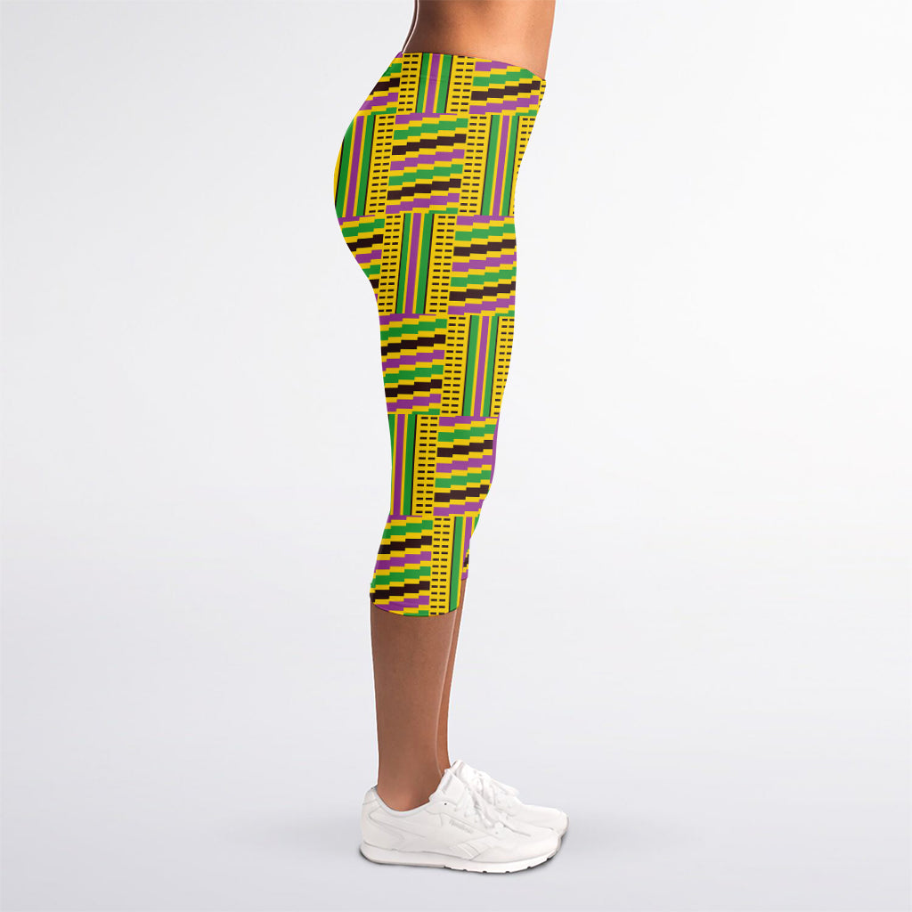 Ghana Kente Pattern Print Women's Capri Leggings