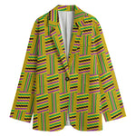 Ghana Kente Pattern Print Women's Cotton Blazer