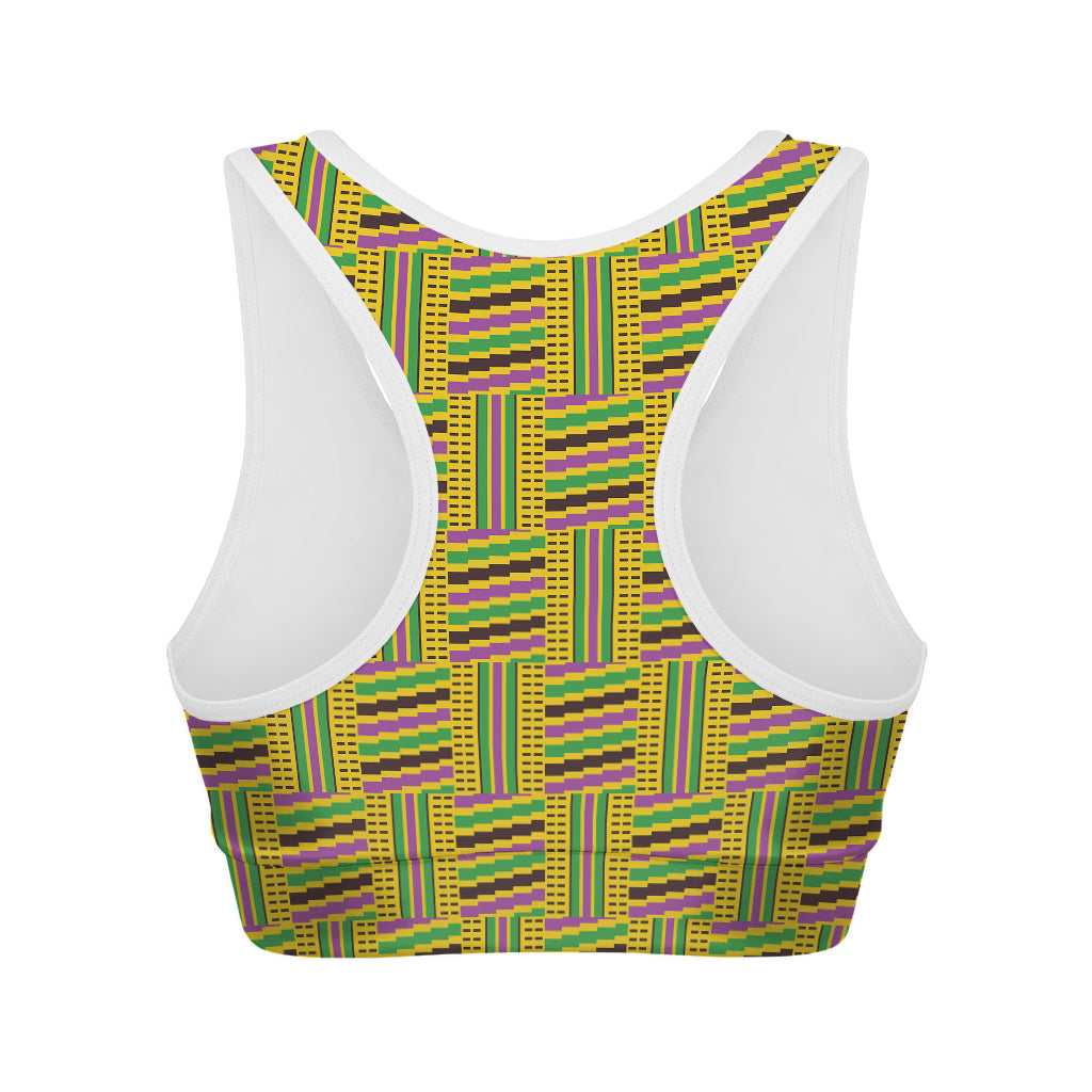 Ghana Kente Pattern Print Women's Sports Bra