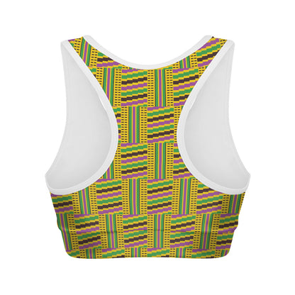 Ghana Kente Pattern Print Women's Sports Bra