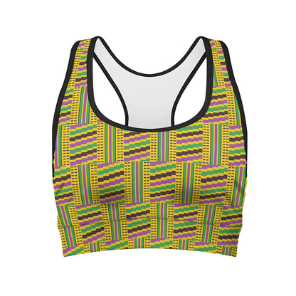Ghana Kente Pattern Print Women's Sports Bra