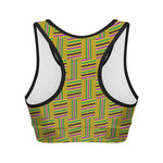Ghana Kente Pattern Print Women's Sports Bra