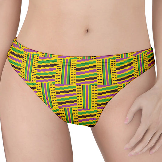 Ghana Kente Pattern Print Women's Thong
