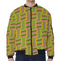 Ghana Kente Pattern Print Zip Sleeve Bomber Jacket