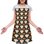 Ghost And Pumpkin Pattern Print Adjustable Apron