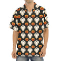 Ghost And Pumpkin Pattern Print Aloha Shirt