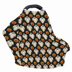 Ghost And Pumpkin Pattern Print Baby Seat Cover