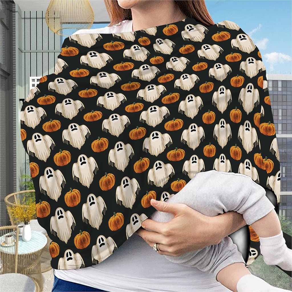 Ghost And Pumpkin Pattern Print Baby Seat Cover