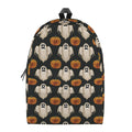 Ghost And Pumpkin Pattern Print School Backpack