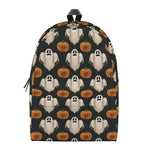 Ghost And Pumpkin Pattern Print Backpack