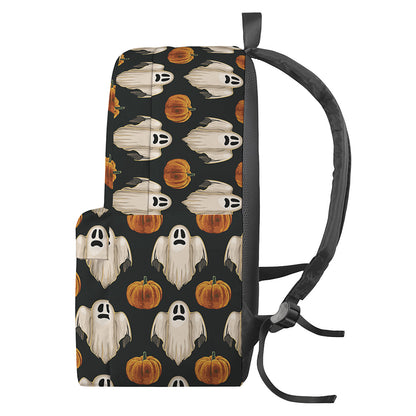 Ghost And Pumpkin Pattern Print Backpack