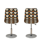 Ghost And Pumpkin Pattern Print Bar Stool Covers