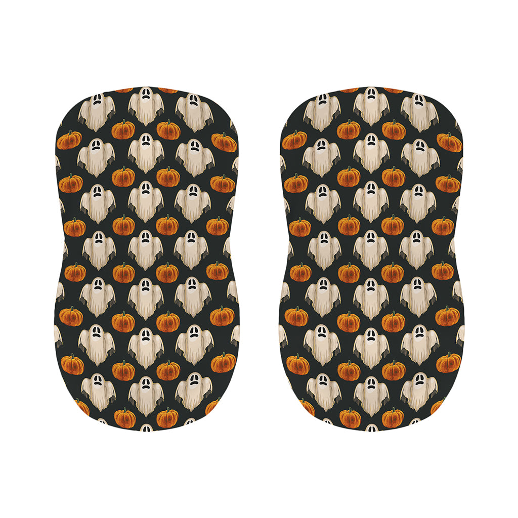 Ghost And Pumpkin Pattern Print Bar Stool Covers