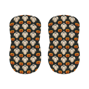 Ghost And Pumpkin Pattern Print Bar Stool Covers