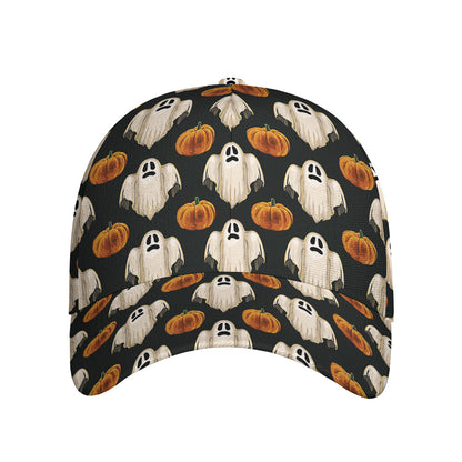 Ghost And Pumpkin Pattern Print Baseball Cap