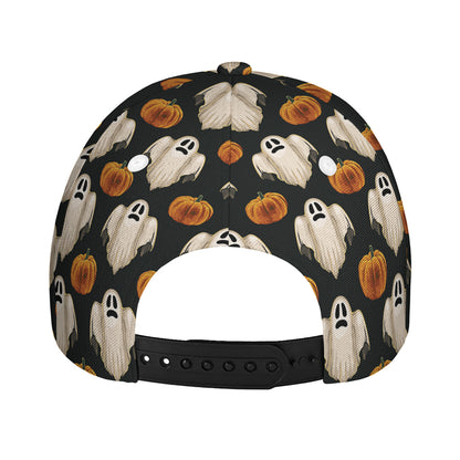 Ghost And Pumpkin Pattern Print Baseball Cap