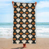 Ghost And Pumpkin Pattern Print Beach Towel