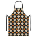 Ghost And Pumpkin Pattern Print Bib Apron With Pocket