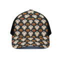 Ghost And Pumpkin Pattern Print Black Mesh Trucker Hat