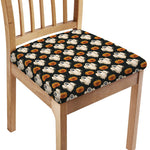 Ghost And Pumpkin Pattern Print Chair Cushion Cover