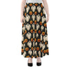 Ghost And Pumpkin Pattern Print Chiffon Maxi Skirt