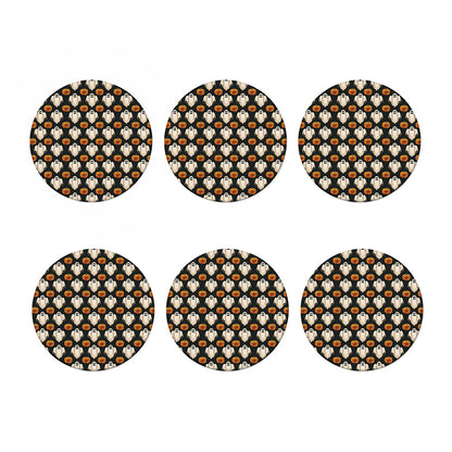 Ghost And Pumpkin Pattern Print Coaster Set