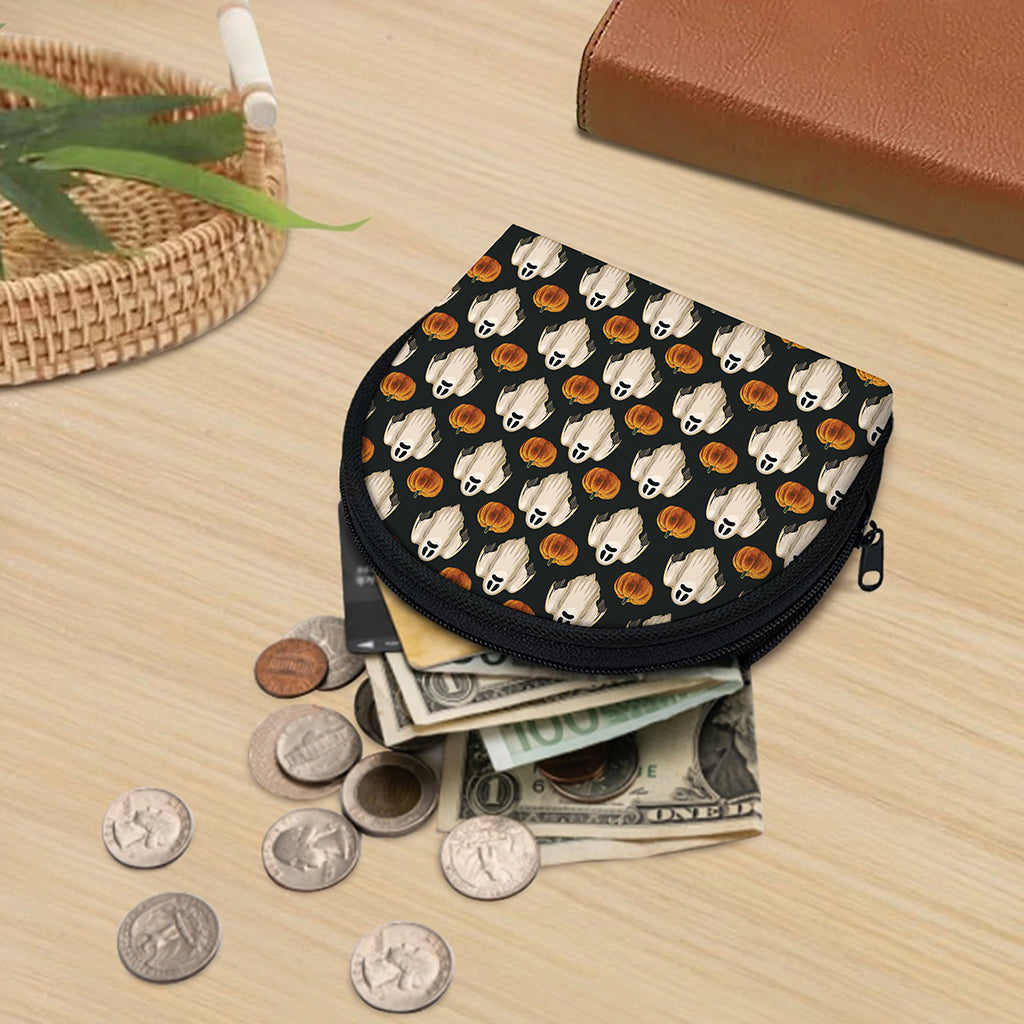 Ghost And Pumpkin Pattern Print Coin Purse