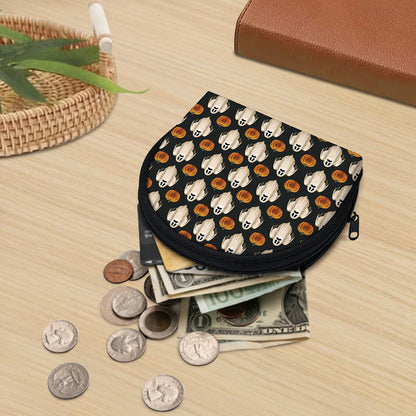 Ghost And Pumpkin Pattern Print Coin Purse