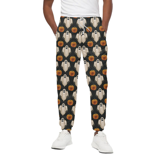 Ghost And Pumpkin Pattern Print Cotton Pants