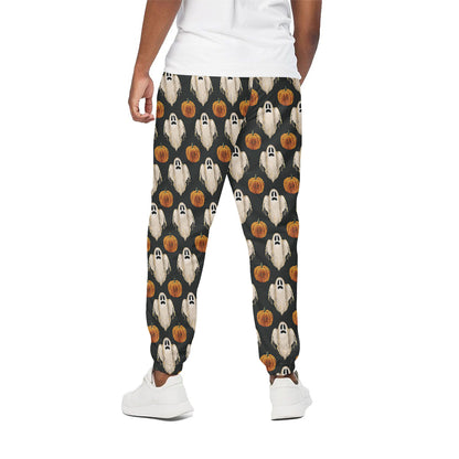 Ghost And Pumpkin Pattern Print Cotton Pants