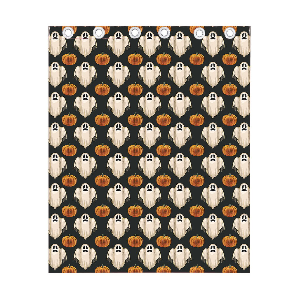 Ghost And Pumpkin Pattern Print Curtain
