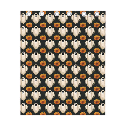Ghost And Pumpkin Pattern Print Curtain