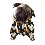 Ghost And Pumpkin Pattern Print Dog Zip Up Hoodie