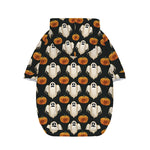 Ghost And Pumpkin Pattern Print Dog Zip Up Hoodie