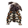 Ghost And Pumpkin Pattern Print Dog Zip Up Jacket