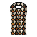 Ghost And Pumpkin Pattern Print Double Neoprene Wine Tote