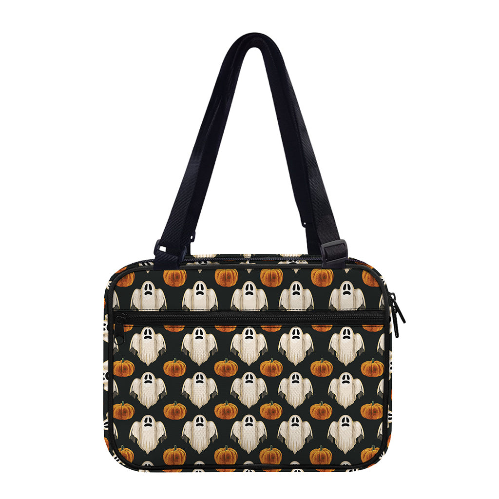 Ghost And Pumpkin Pattern Print Double Strap Bible Bag