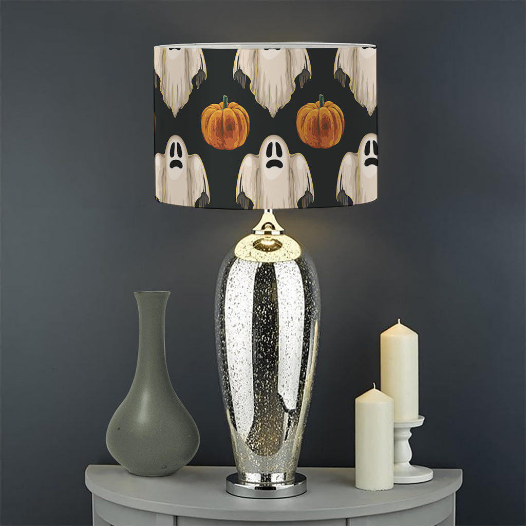 Ghost And Pumpkin Pattern Print Drum Lamp Shade