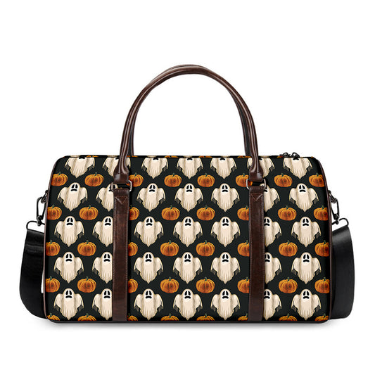 Ghost And Pumpkin Pattern Print Duffle Bag
