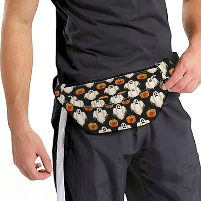 Ghost And Pumpkin Pattern Print Fanny Pack