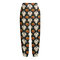 Ghost And Pumpkin Pattern Print Fleece Lined Knit Pants